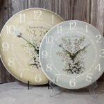 White Flowers Wall Clock
