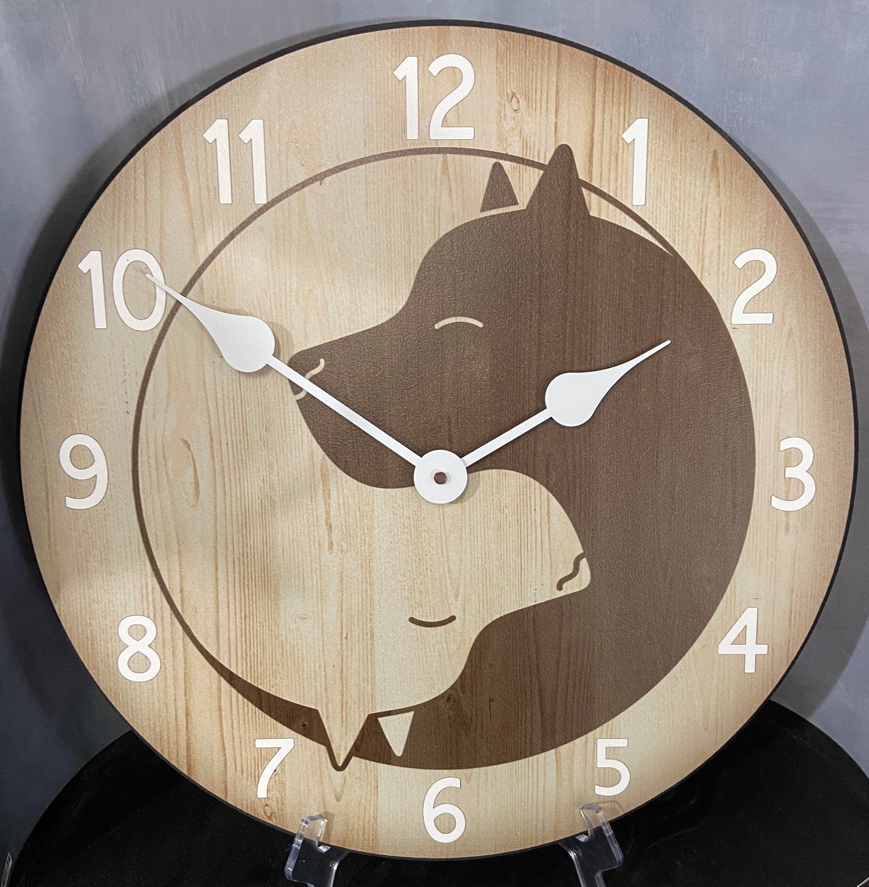 il_fullxfull.5028870197_18cw.jpg Dog Yoga Clock Zen Yin Yang - Image 1