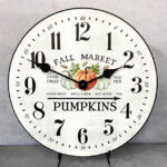 Pumpkin Thanksgiving Halloween Fall Autumn Clock