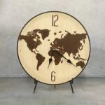 Birch Grain World Map Clock